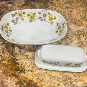 Vintage Daisy Dish Set
